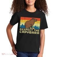 Respect The Capybara Retro Capy Rodent Animal Women Kids T-Shirt thumb 2