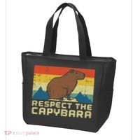 Respect The Capybara Retro Capy Rodent Animal Women Tote Bag thumb 3