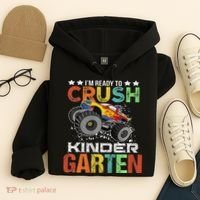 Ready To Crush Kindergarten Monster Truck Boy Back To School Hoodie thumb 4