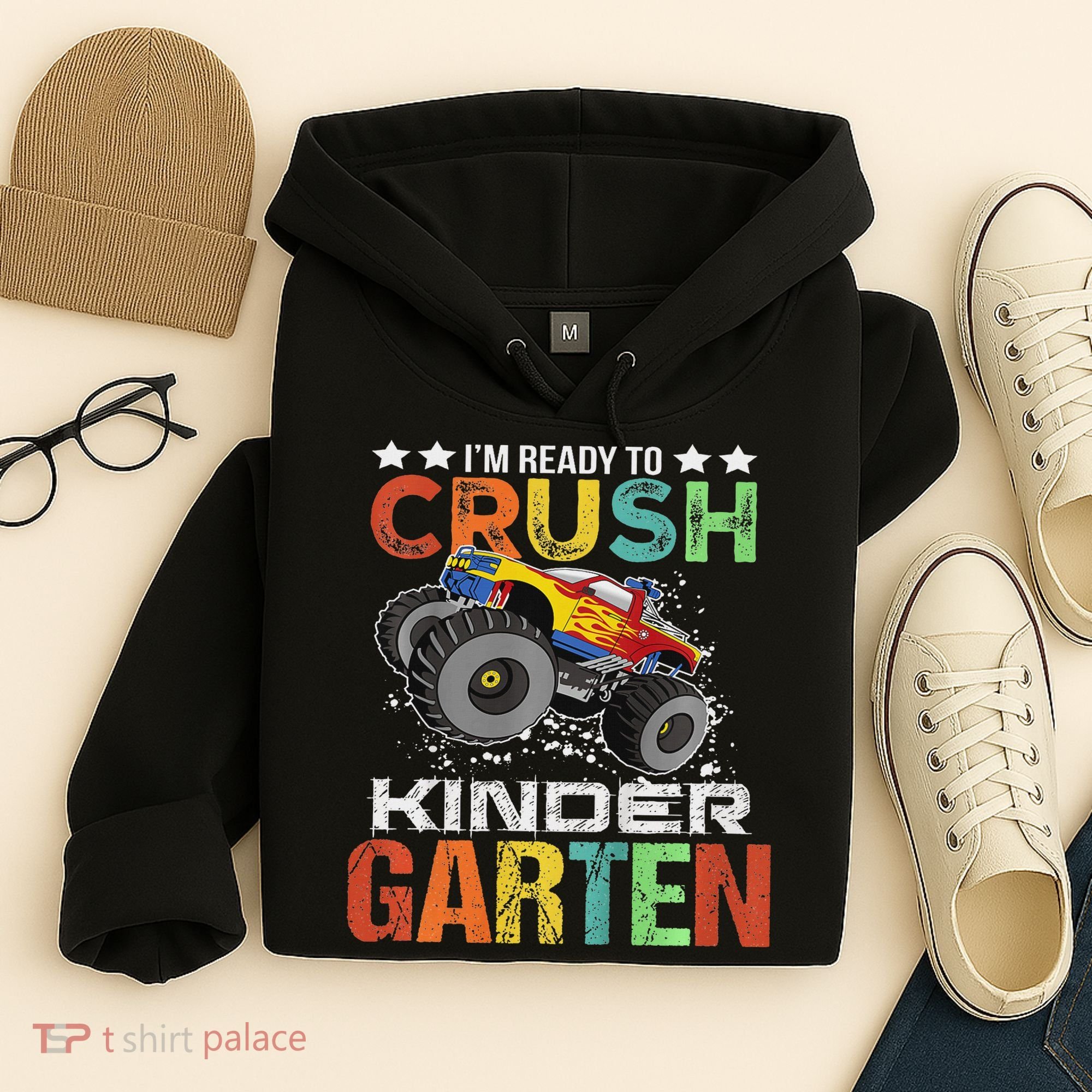 Ready To Crush Kindergarten Monster Truck Boy Back To School Hoodie