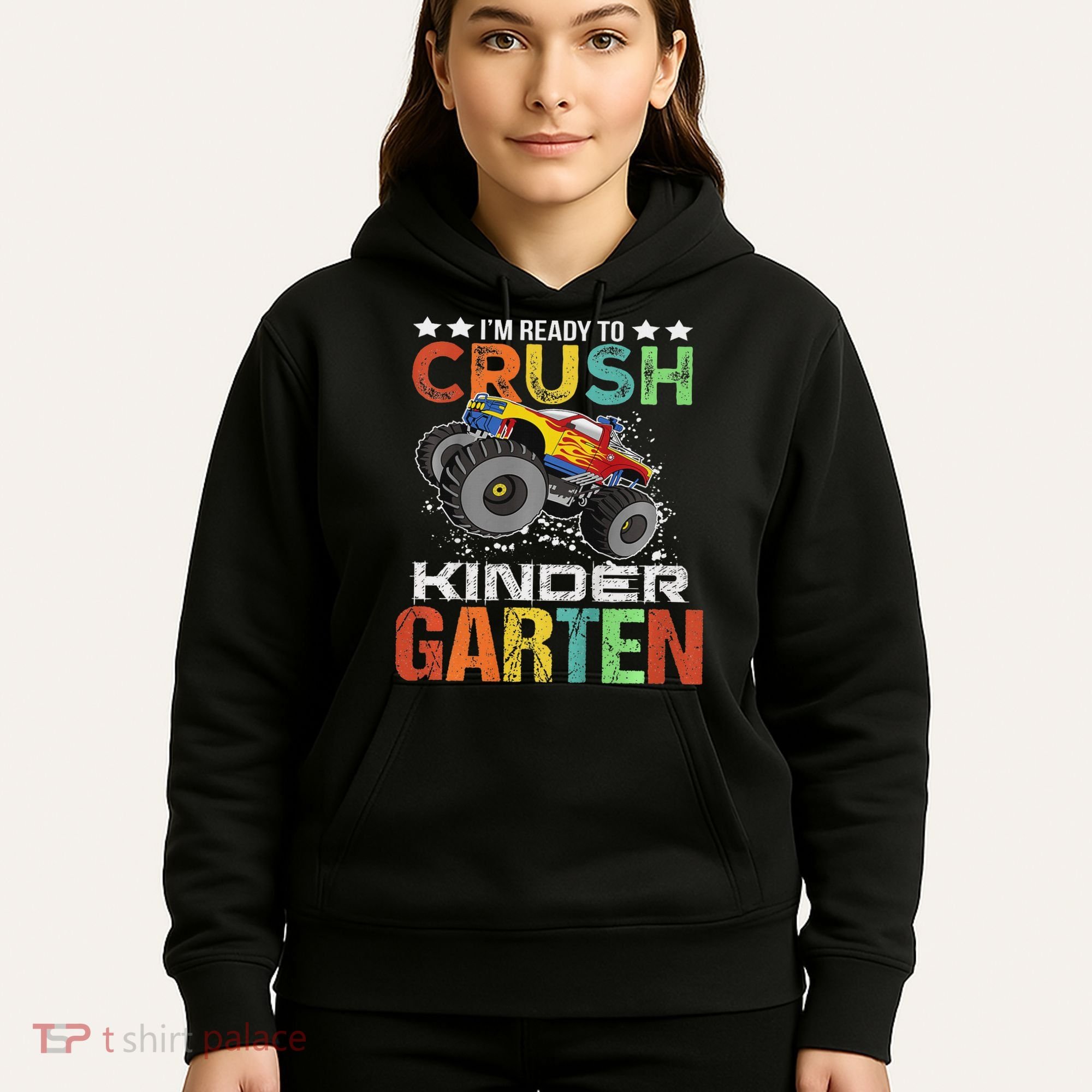 Ready To Crush Kindergarten Monster Truck Boy Back To School Hoodie