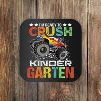 Ready To Crush Kindergarten Monster Truck Boy Back To School Coaster thumb 0