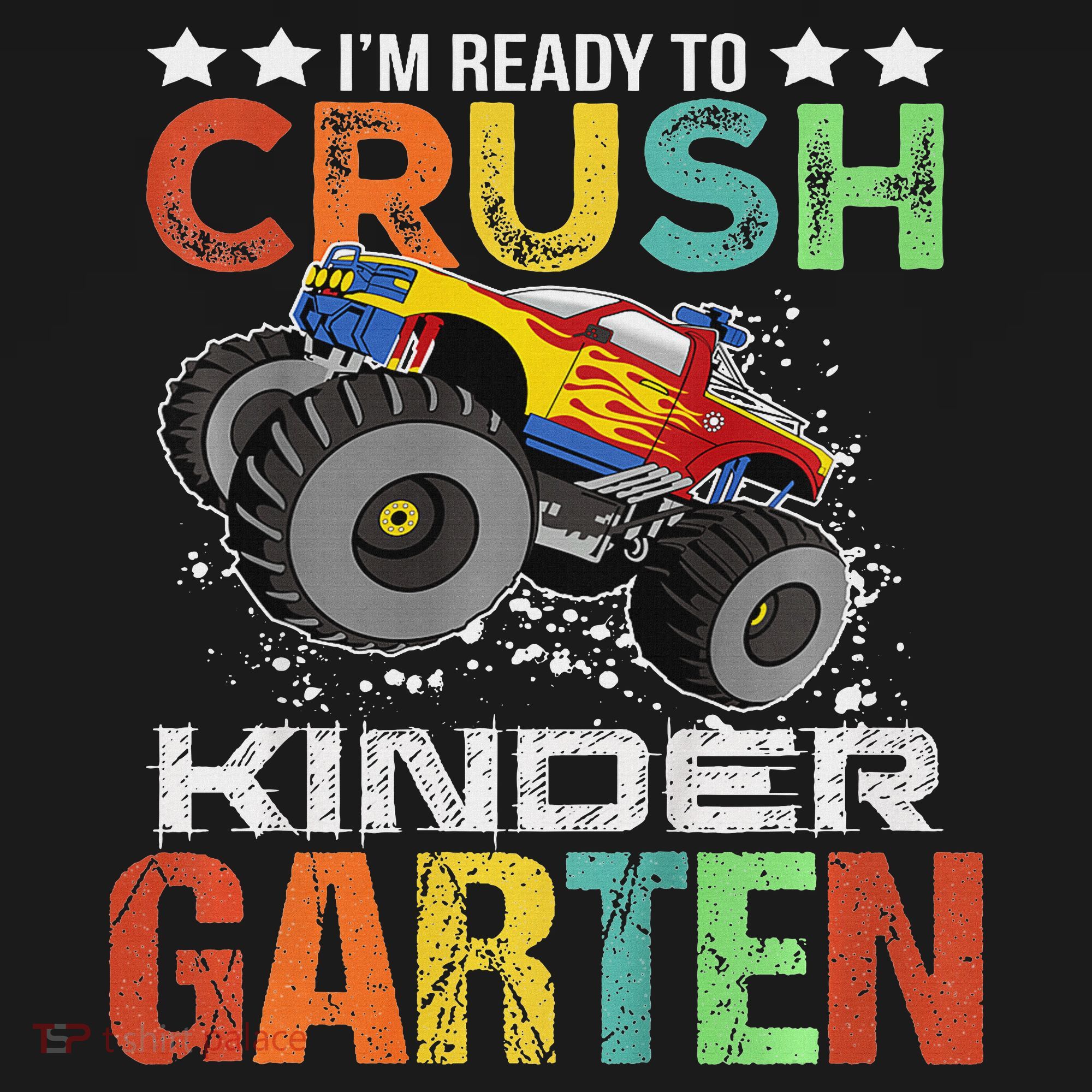 Ready To Crush Kindergarten Monster Truck Boy Back To School Women's Hoodie