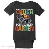 Ready To Crush Kindergarten Monster Truck Boy Back To School Baby Bodysuit thumb 0