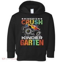 Ready To Crush Kindergarten Monster Truck Boy Back To School Toddler Hoodie thumb 0