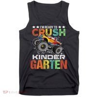 Ready To Crush Kindergarten Monster Truck Boy Back To School Tank Top thumb 0