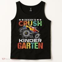 Ready To Crush Kindergarten Monster Truck Boy Back To School Tank Top thumb 2