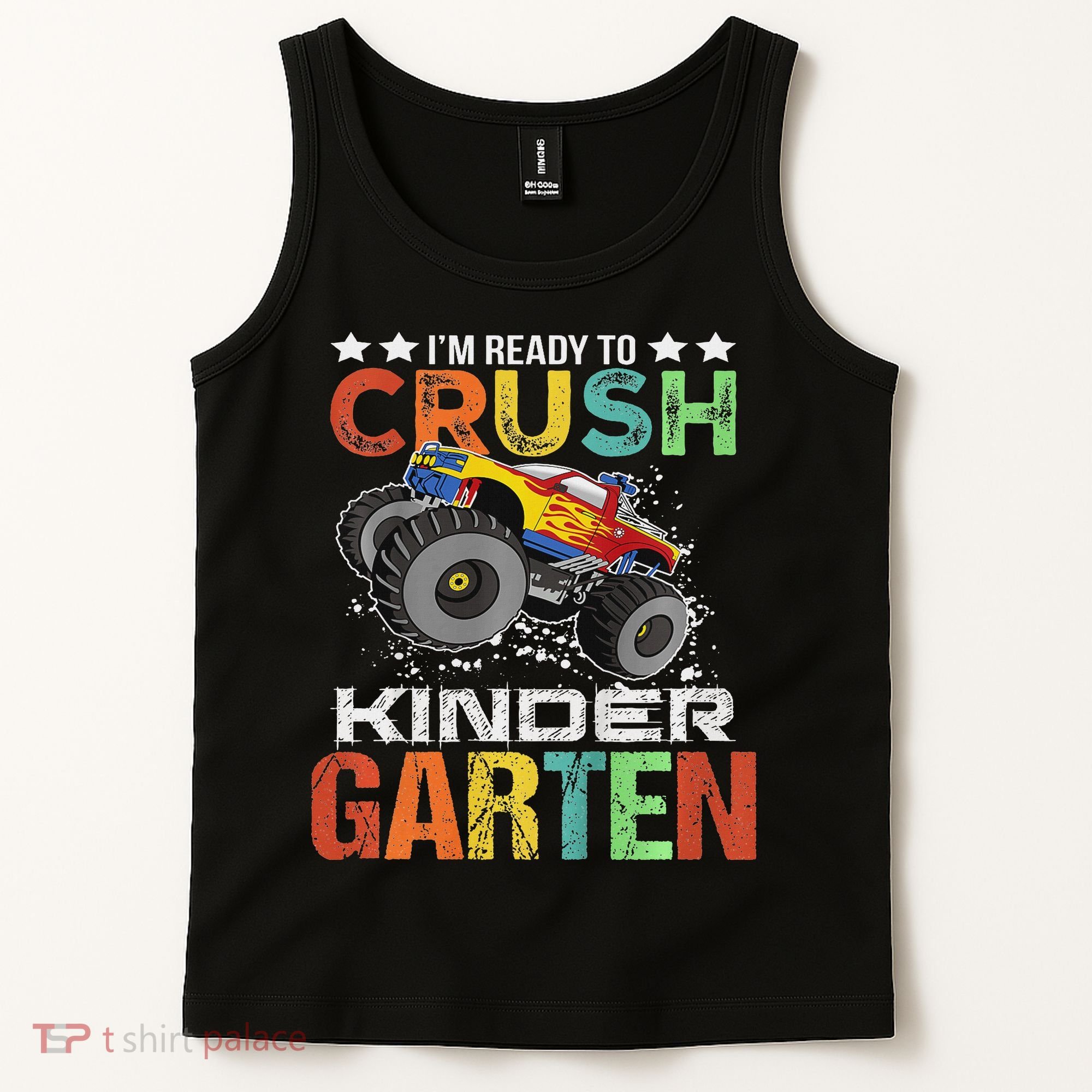 Ready To Crush Kindergarten Monster Truck Boy Back To School Tank Top