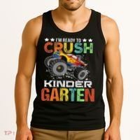Ready To Crush Kindergarten Monster Truck Boy Back To School Tank Top thumb 3