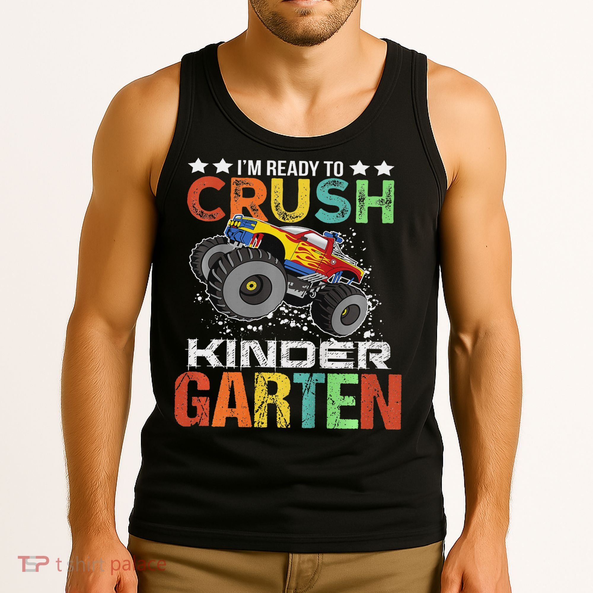 Ready To Crush Kindergarten Monster Truck Boy Back To School Tank Top