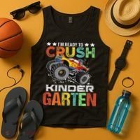 Ready To Crush Kindergarten Monster Truck Boy Back To School Tank Top thumb 4