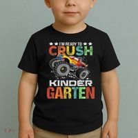 Ready To Crush Kindergarten Monster Truck Boy Back To School Toddler T-Shirt thumb 2