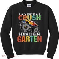 Ready To Crush Kindergarten Monster Truck Boy Back To School Kids Sweatshirt thumb 0