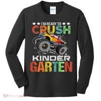 Ready To Crush Kindergarten Monster Truck Boy Back To School Kids Long Sleeve Shirt thumb 0