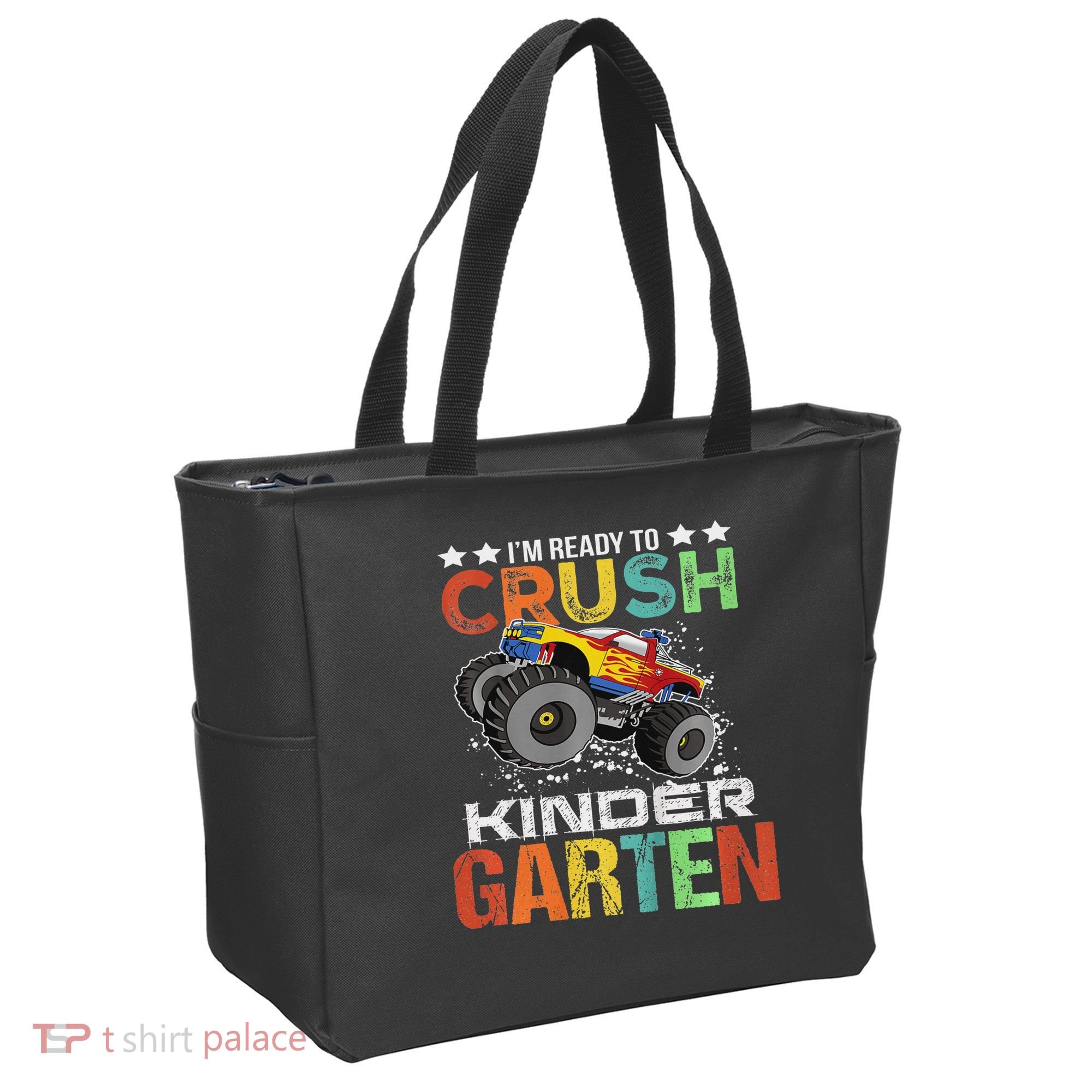Ready To Crush Kindergarten Monster Truck Boy Back To School Tote Bag