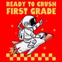 Ready To Crush First Grade Back To School Santa Hat thumb 1