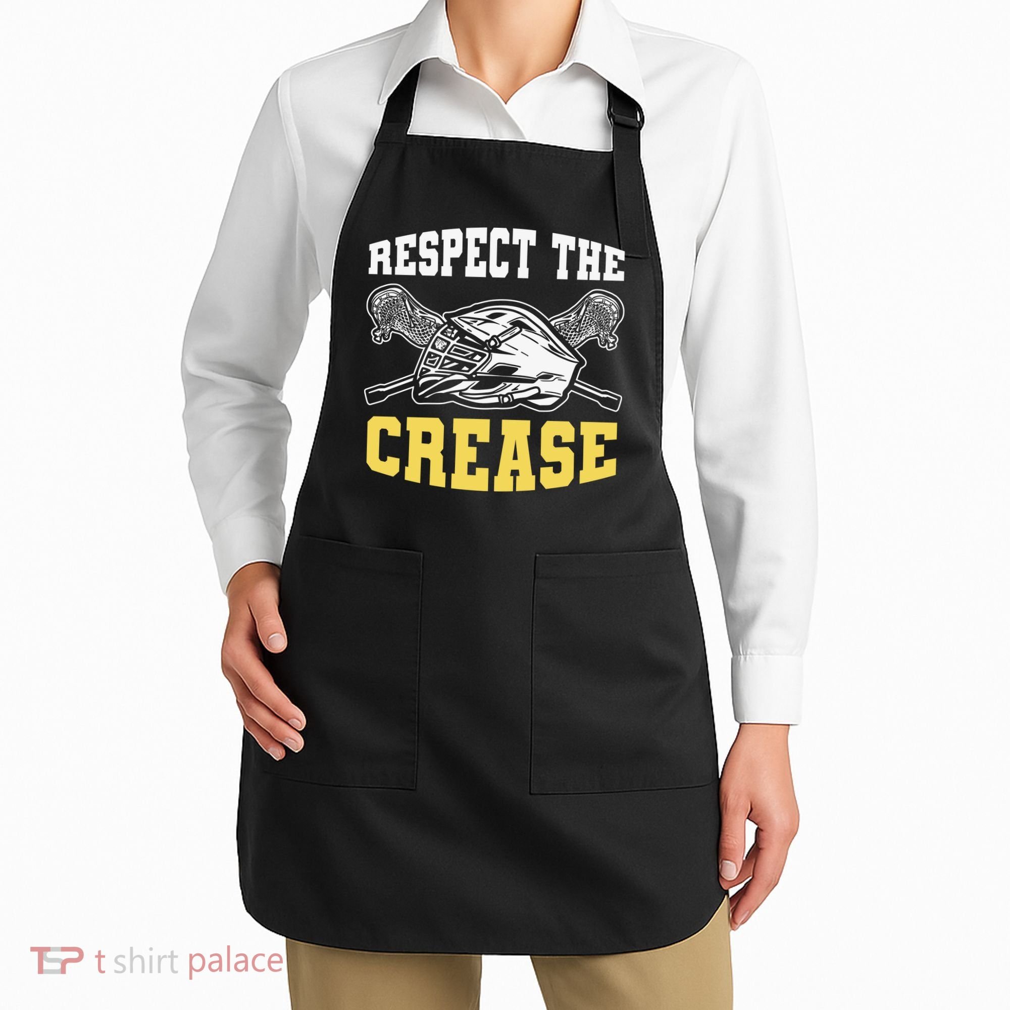 Respect The Crease Lacrosse Goalie Lacrosse Plus Size Shirts For Men And Women Apron