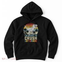 Ready To Crush First Grade 1st Day Of School Dinosaur Hoodie thumb 0