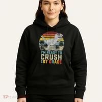 Ready To Crush First Grade 1st Day Of School Dinosaur Hoodie thumb 5