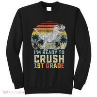 Ready To Crush First Grade 1st Day Of School Dinosaur Sweatshirt thumb 0