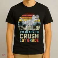 Ready To Crush First Grade 1st Day Of School Dinosaur T-Shirt thumb 3