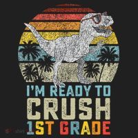 Ready To Crush First Grade 1st Day Of School Dinosaur Beanie thumb 2