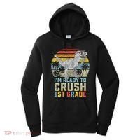 Ready To Crush First Grade 1st Day Of School Dinosaur Women's Hoodie thumb 0