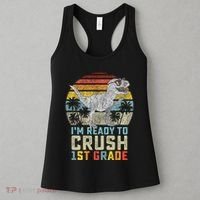 Ready To Crush First Grade 1st Day Of School Dinosaur Women's Tank Top thumb 3
