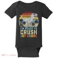 Ready To Crush First Grade 1st Day Of School Dinosaur Baby Bodysuit thumb 0