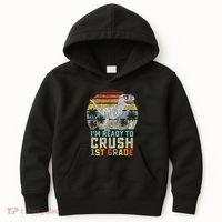 Ready To Crush First Grade 1st Day Of School Dinosaur Kids Hoodie thumb 0