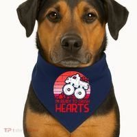 Ready To Crush Hearts Monster Truck Toddler Boys Valentine USA-Made Doggie Bandana thumb 1