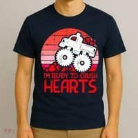 Ready To Crush Hearts Monster Truck Toddler Boys Valentine T-Shirt thumb 3