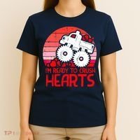 Ready To Crush Hearts Monster Truck Toddler Boys Valentine T-Shirt thumb 4