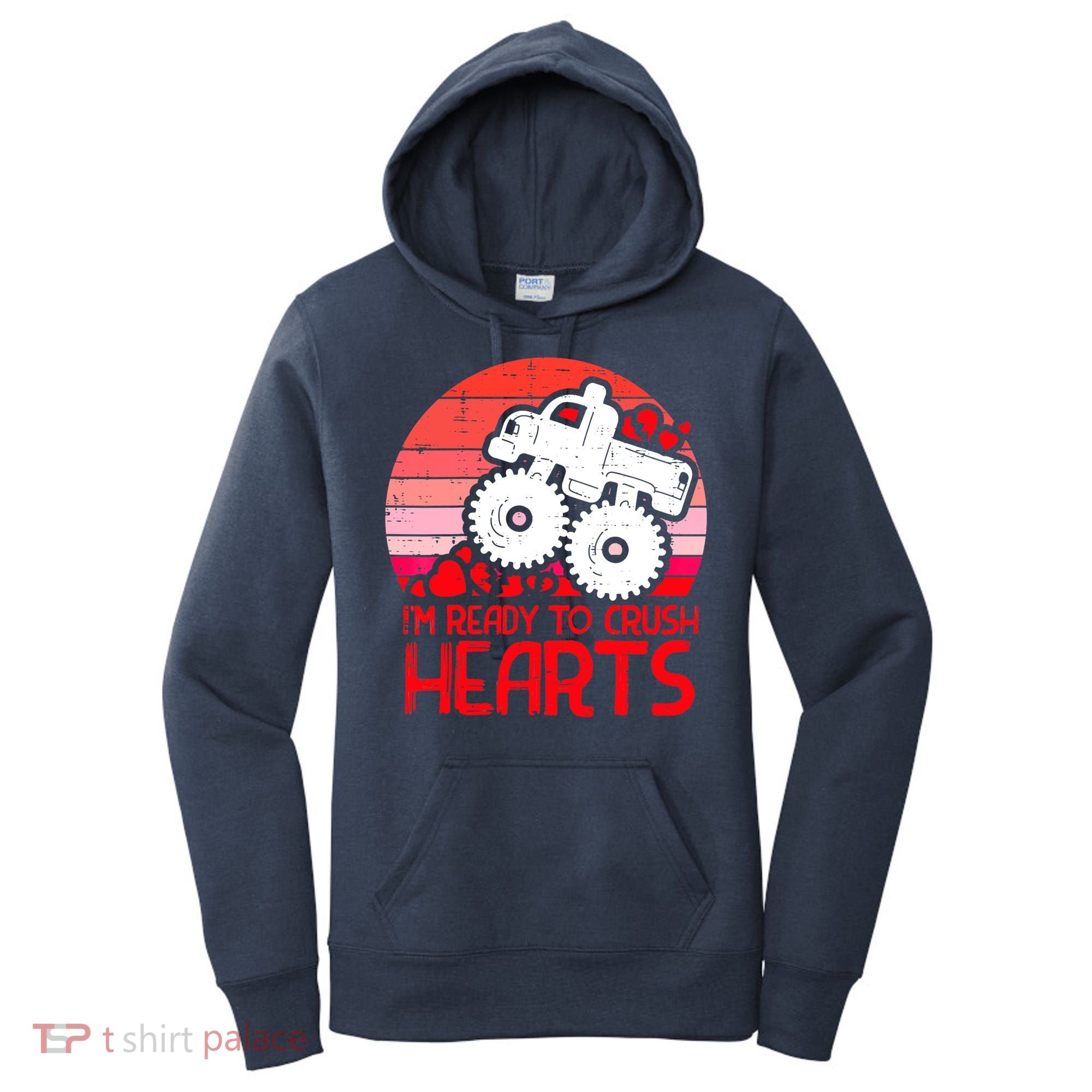 Ready To Crush Hearts Monster Truck Toddler Boys Valentine Women's Hoodie