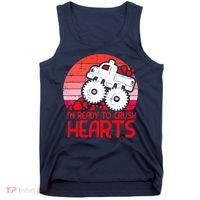 Ready To Crush Hearts Monster Truck Toddler Boys Valentine Tank Top thumb 0