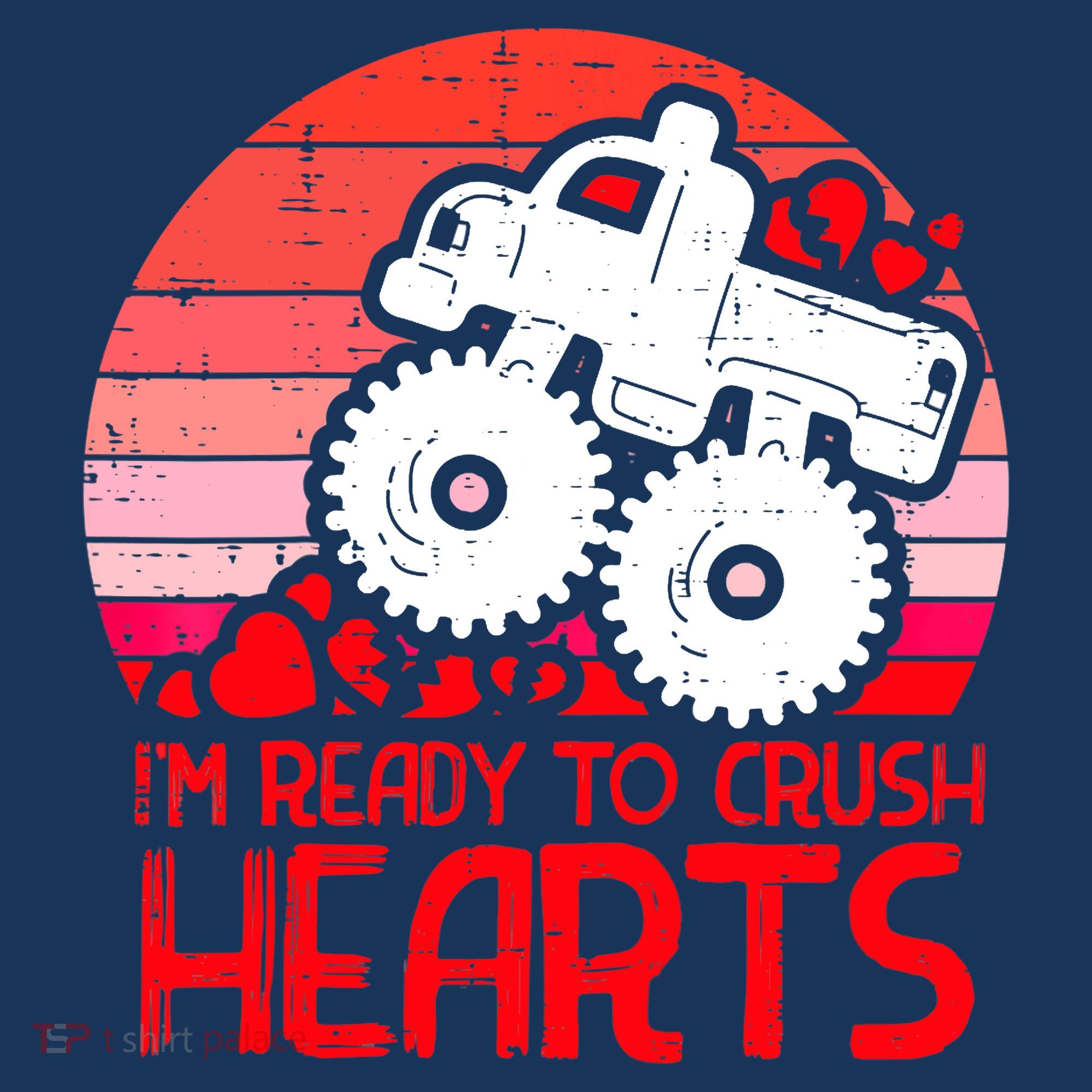 Ready To Crush Hearts Monster Truck Toddler Boys Valentine Visor