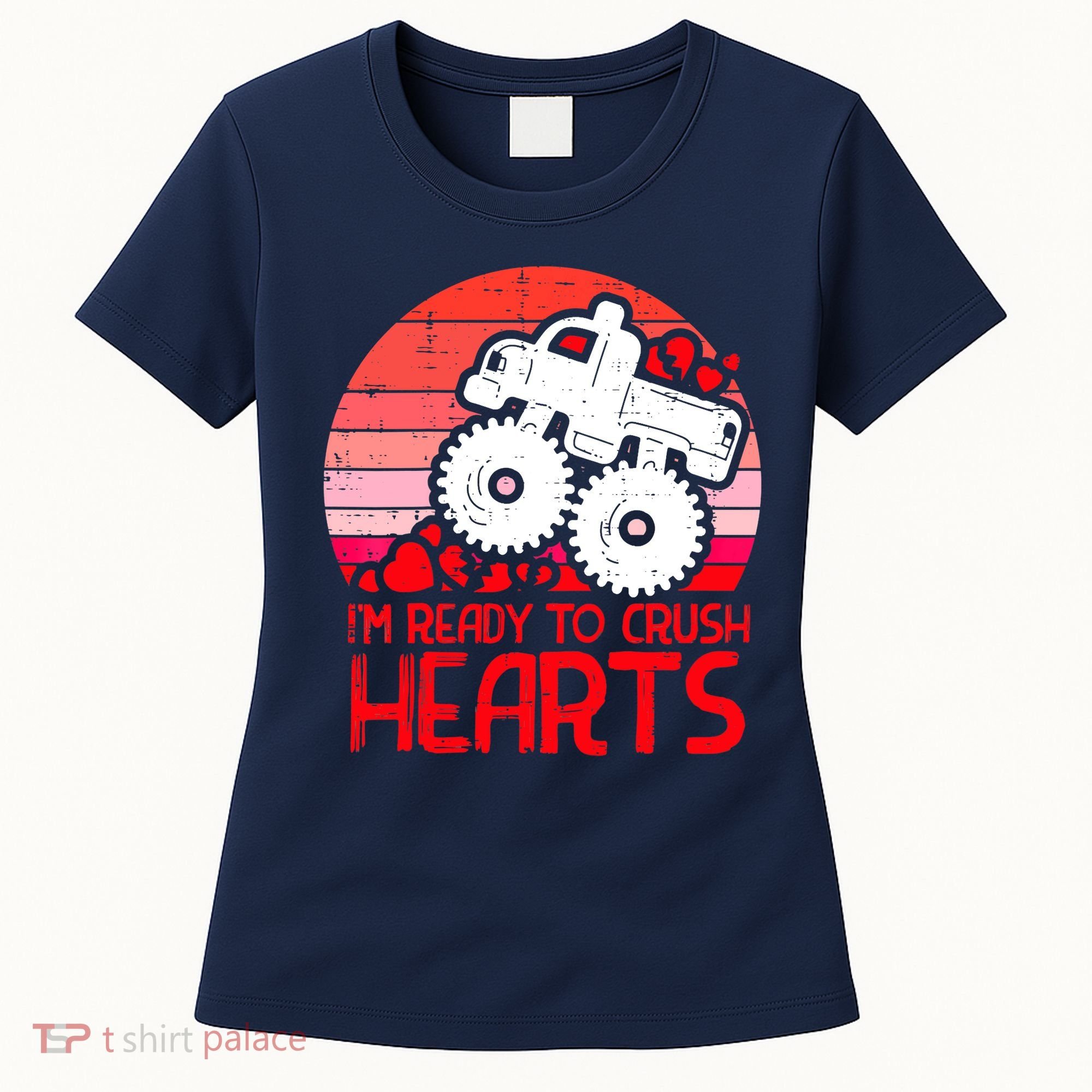Ready To Crush Hearts Monster Truck Toddler Boys Valentine Women's T-Shirt