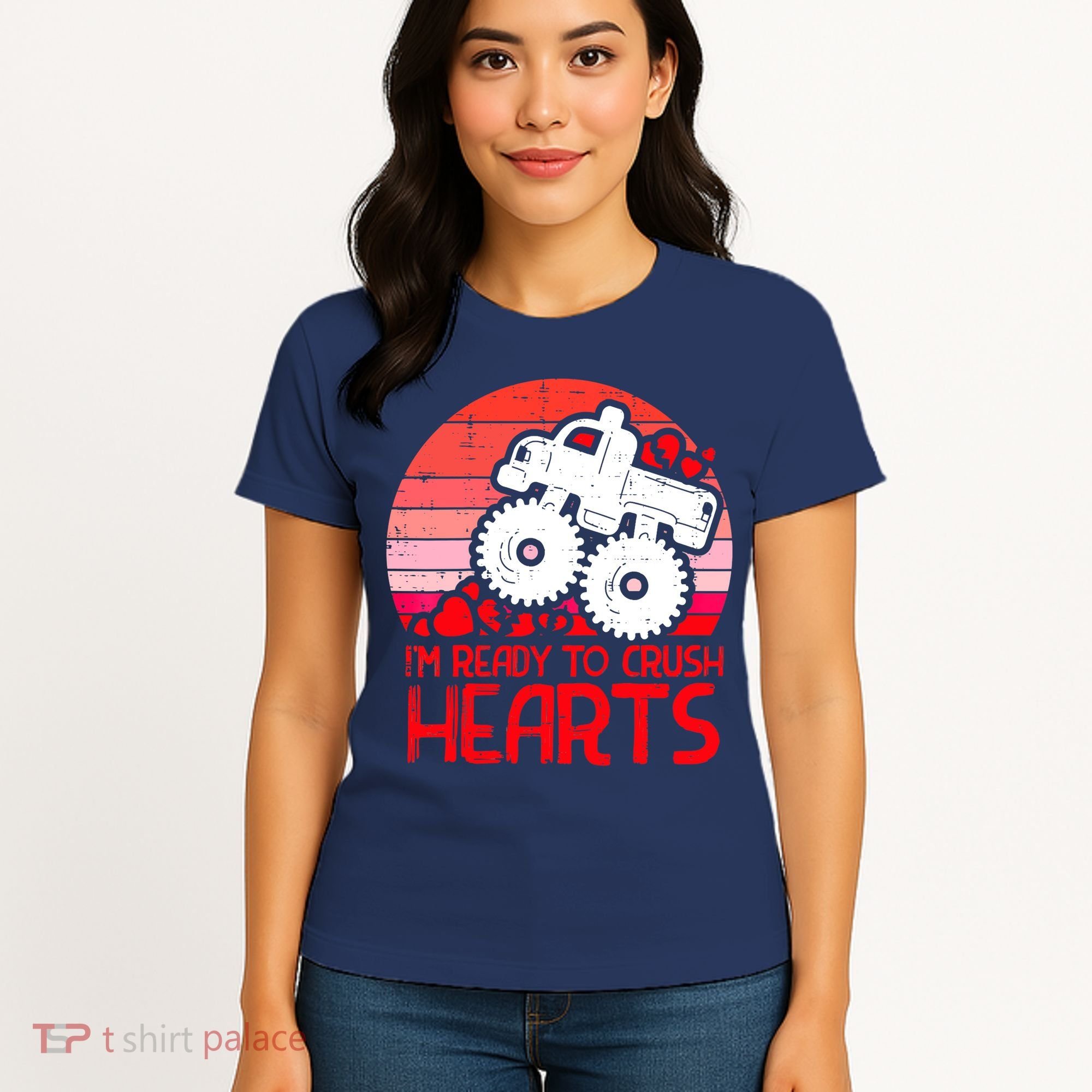 Ready To Crush Hearts Monster Truck Toddler Boys Valentine Women's T-Shirt