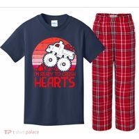 Ready To Crush Hearts Monster Truck Toddler Boys Valentine Kids Plaid Pajama Set thumb 0