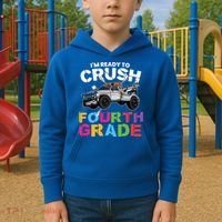 Ready To Crush Fourth Grade Cute 4Th Grade Gift Kids Hoodie thumb 2