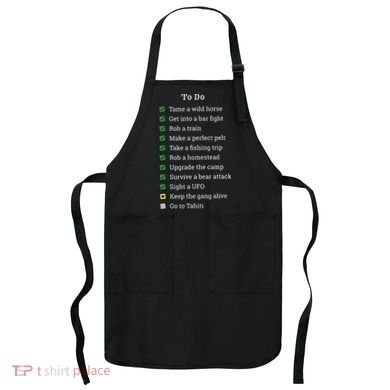 Red To Do List Horse & Cowboy Adventure Gamer Apron