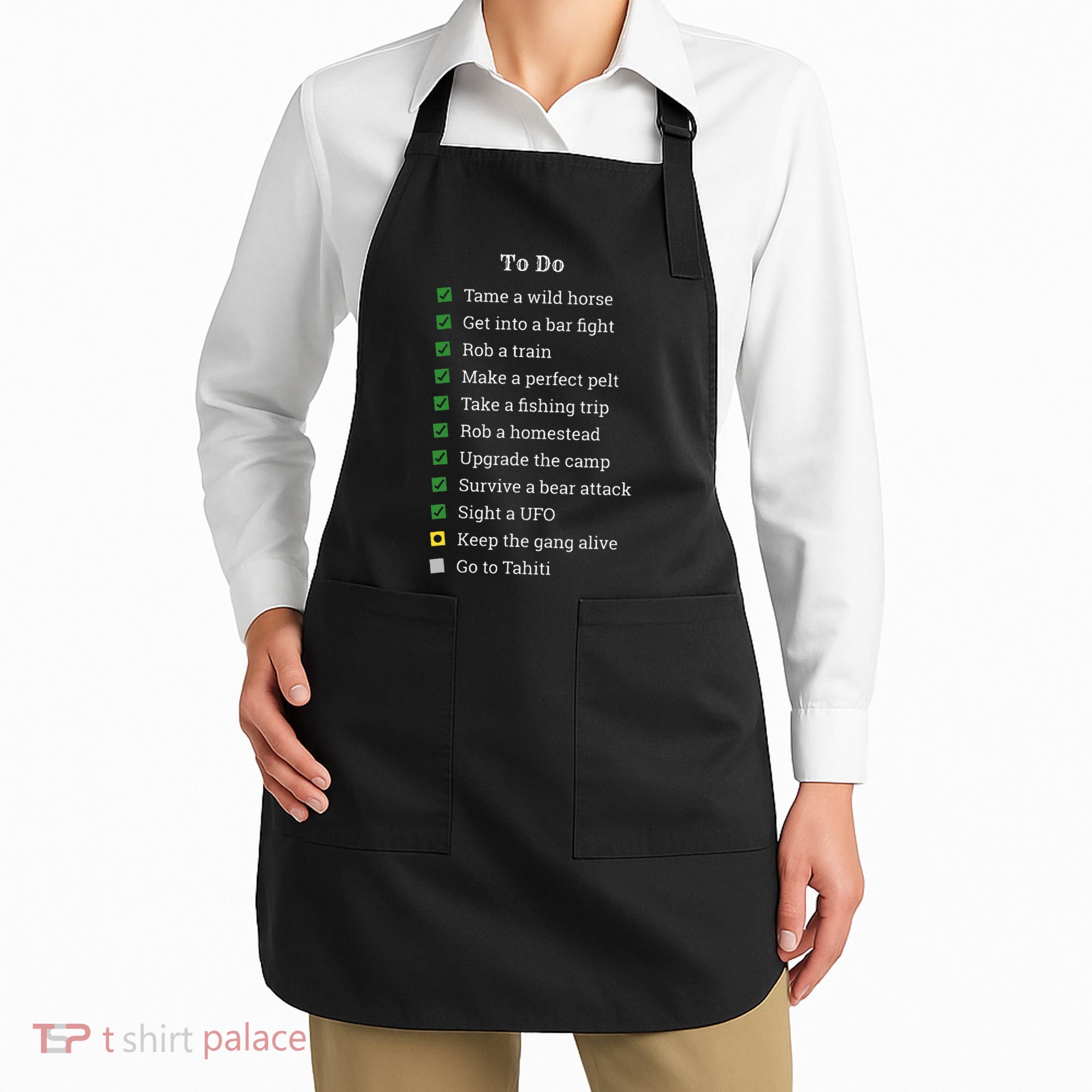 Red To Do List Horse & Cowboy Adventure Gamer Apron