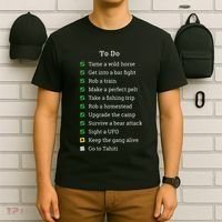 Red To Do List Horse & Cowboy Adventure Gamer T-Shirt thumb 6