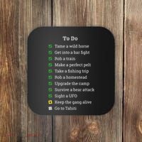 Red To Do List Horse & Cowboy Adventure Gamer Coaster thumb 0