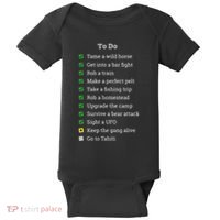 Red To Do List Horse & Cowboy Adventure Gamer Baby Bodysuit thumb 0