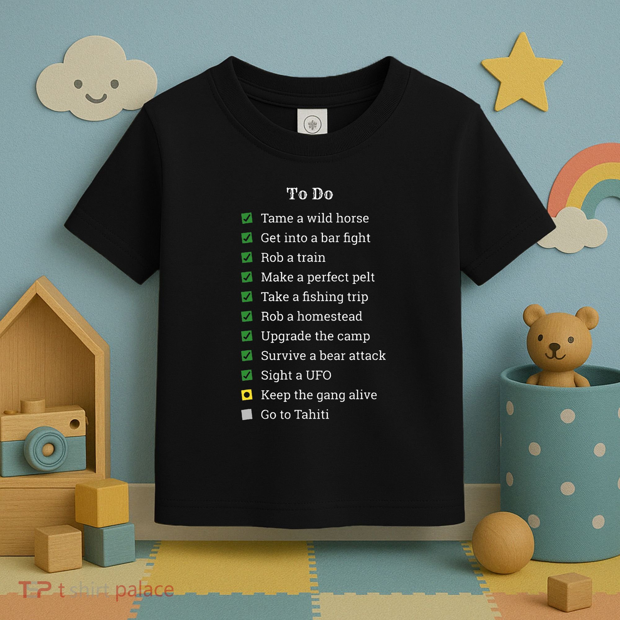 Red To Do List Horse & Cowboy Adventure Gamer Toddler T-Shirt