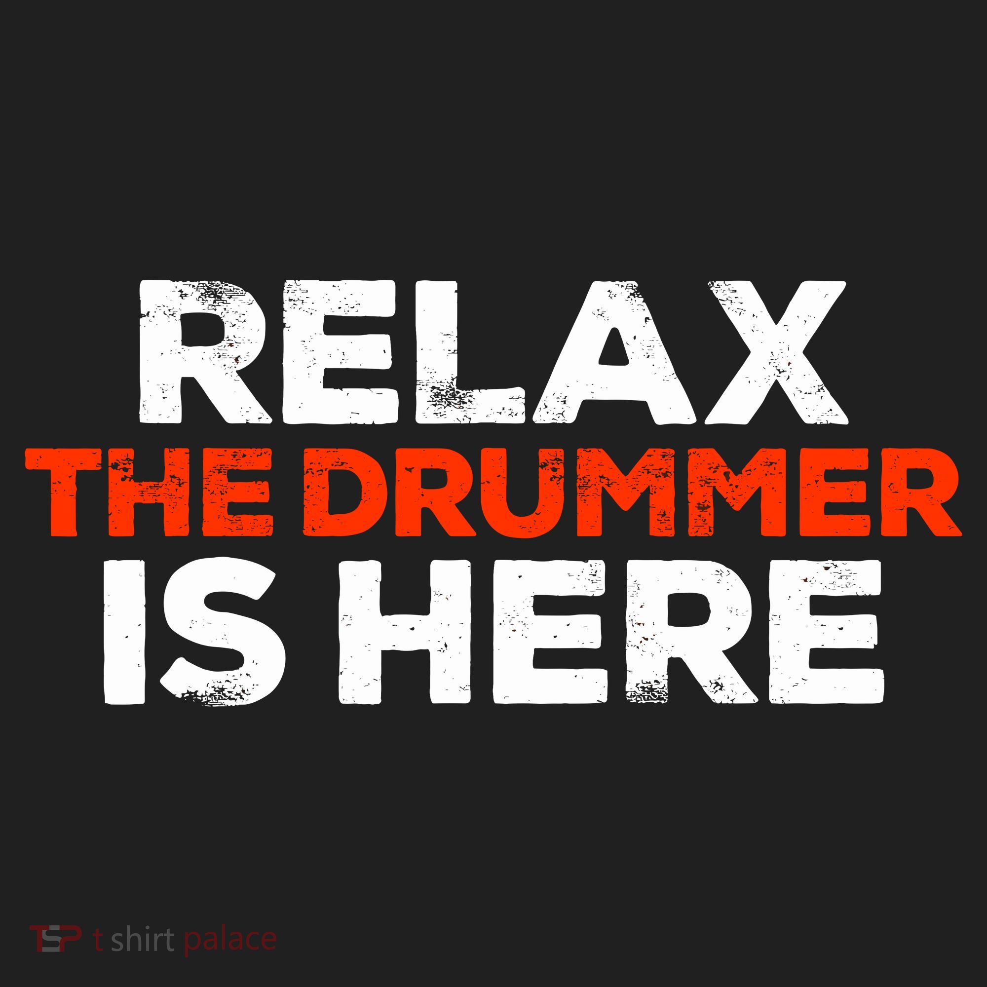 Relax The Drummer Is Here Musician Gift Golf Towel