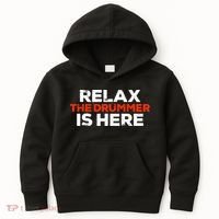 Relax The Drummer Is Here Musician Gift Kids Hoodie thumb 0