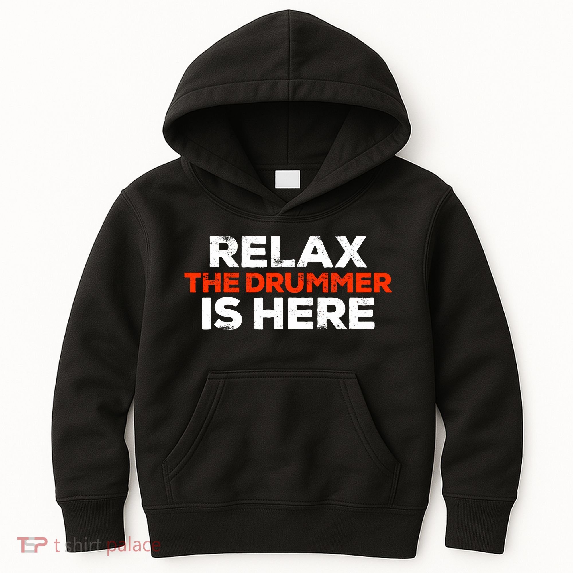 Relax The Drummer Is Here Musician Gift Kids Hoodie