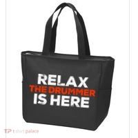 Relax The Drummer Is Here Musician Gift Tote Bag thumb 3